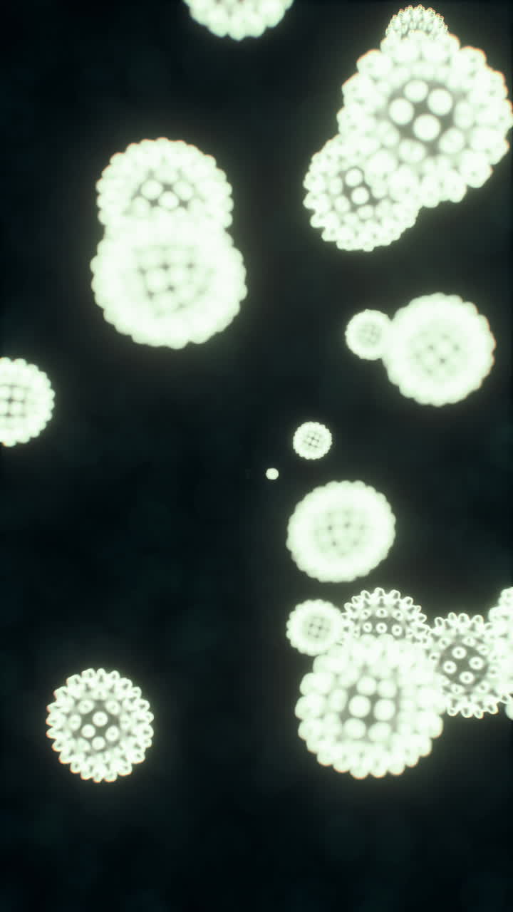 ilustración en 3d de partículas de virus brillantes