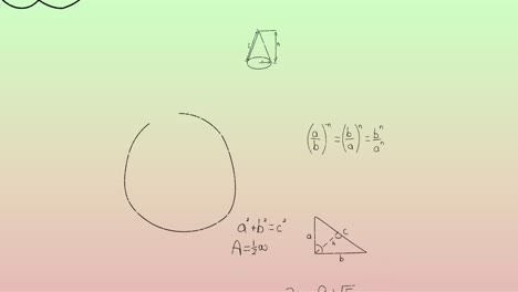 Animation-Handgeschriebener-Mathematischer-Formeln-Auf-Grünem-Bis-Rosa-Hintergrund