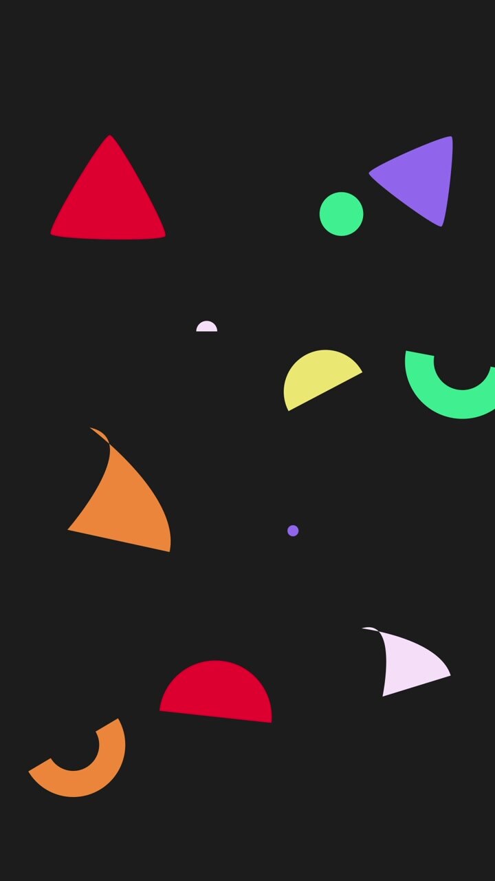 Abstract Animation of Colorful Geometric Shapes on Black Background