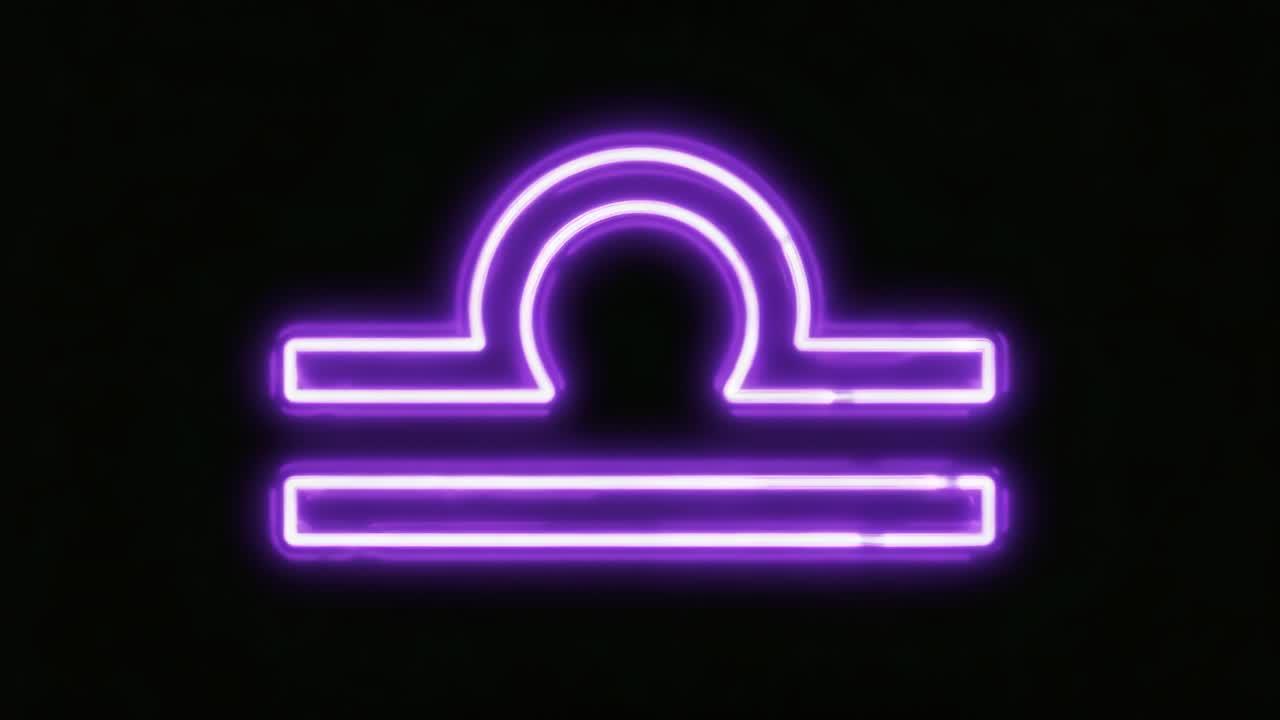 Neon Libra Zodiac Sign