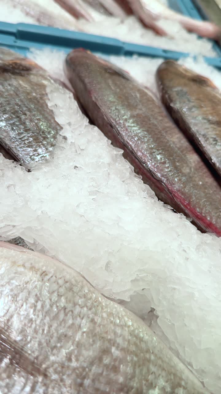 pescado fresco en hielo