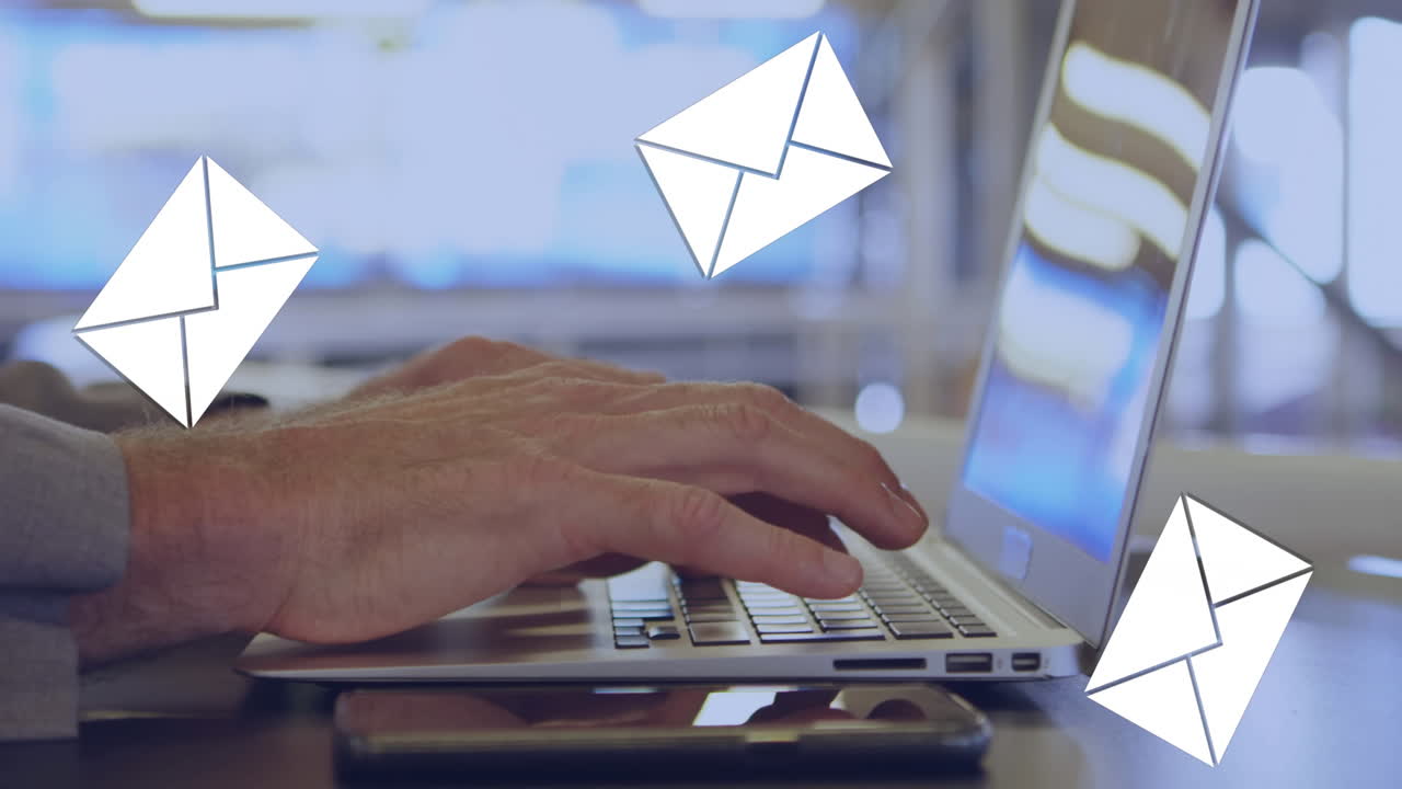 Laptop and cellphone on a table 4k