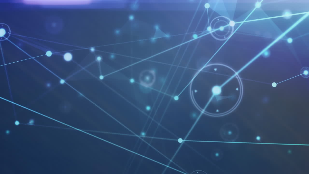 animación de la red de conexiones sobre fondo azul