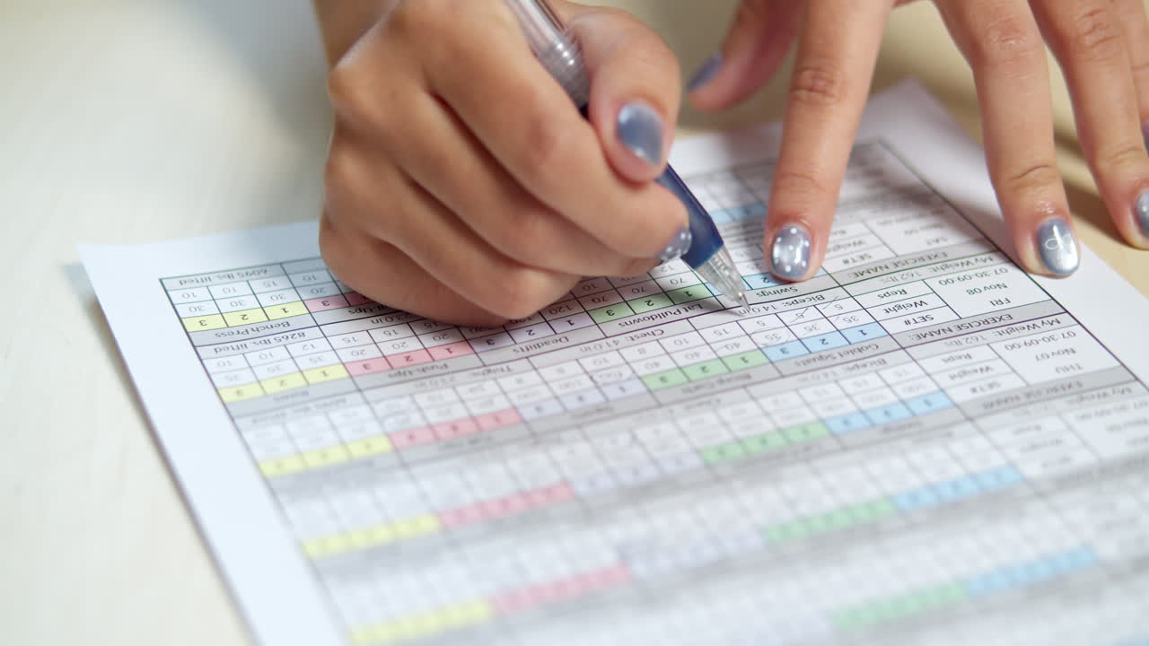 Hands meticulously filling out a chart capturing essence of data recording in a professional environment