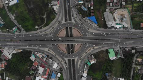 expressway top view, road traffic an important infrastructure in thailand