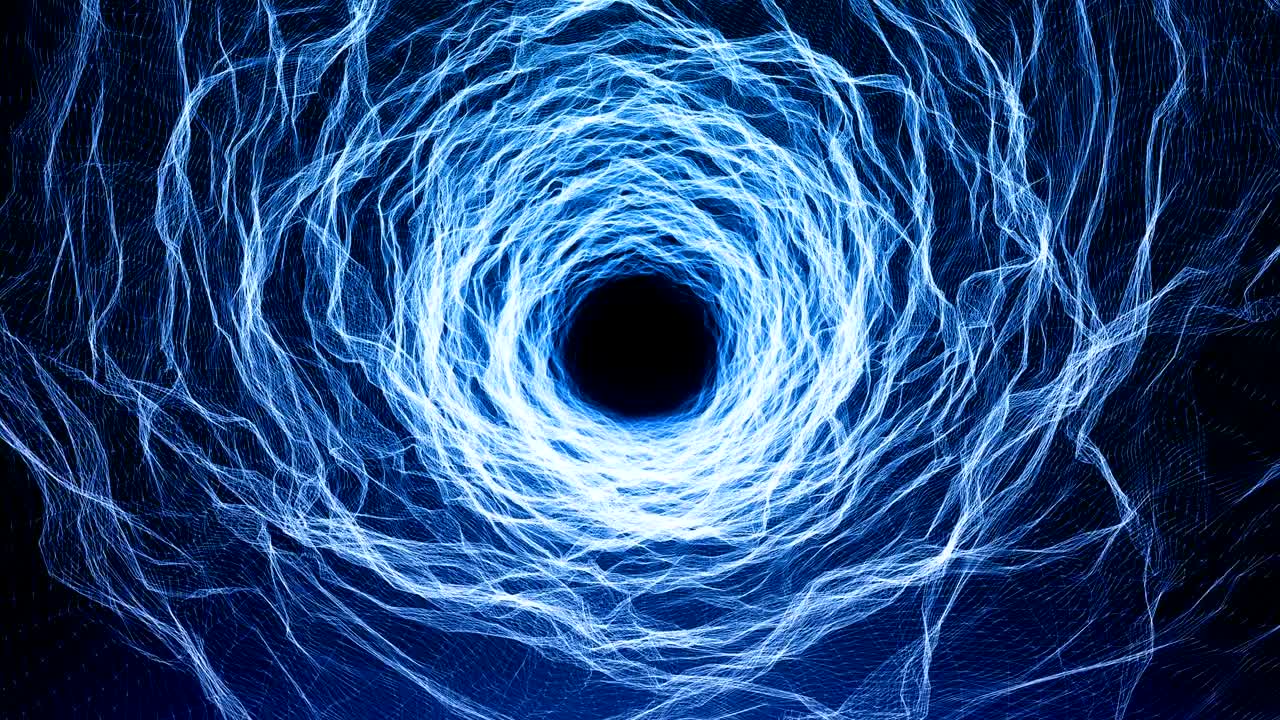 biotecnología orgánica abstracto túnel azul sin costuras y en bucle 4k ciencia ficción fondo de movimiento, tecnología, espacio, concepto simbiótico
