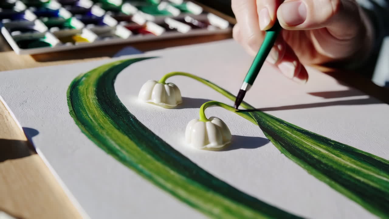 Painting Lily of the Valley Flowers