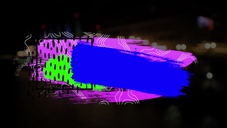 animación de formas coloridas sobre un fondo borroso