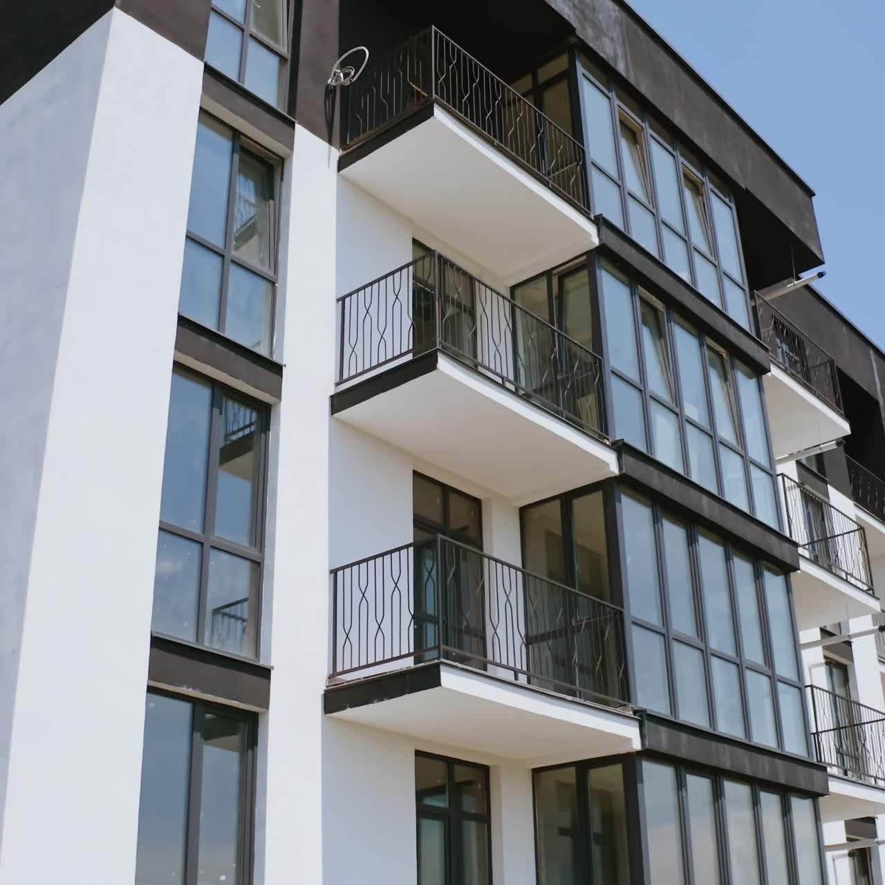 Aerial view of apartment buildings. Multi storey apartment complex with apartments