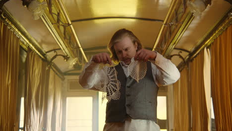 vintage train car interior