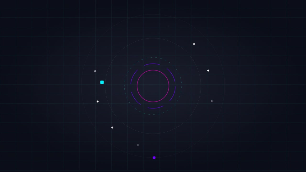 Abstract Motion Graphics with Rotating Geometric Shapes and Circles