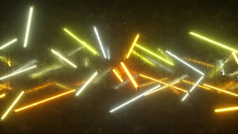 luces fluorescentes de neón naranja y amarilla