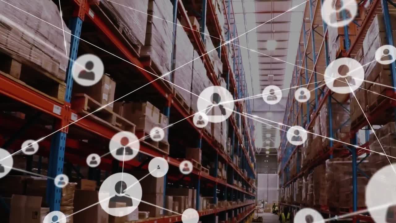 animación de conexiones de red con iconos de personas