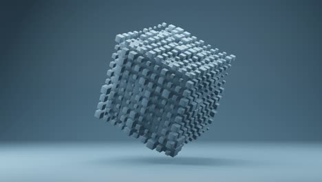 abstract satisfying geometry cube blue 3d render