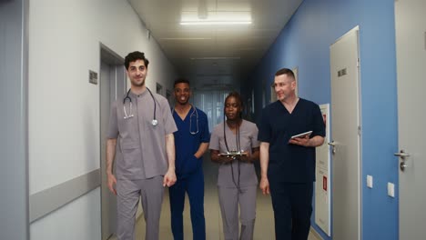 medical team in hospital corridor