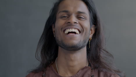 happy man laughing