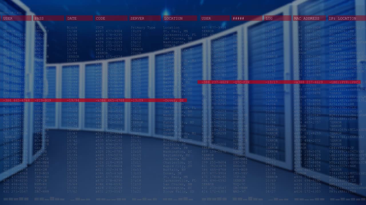 servidores de computadoras contra un telón de fondo de estrellas, con símbolos de codificación flotando en el aire.