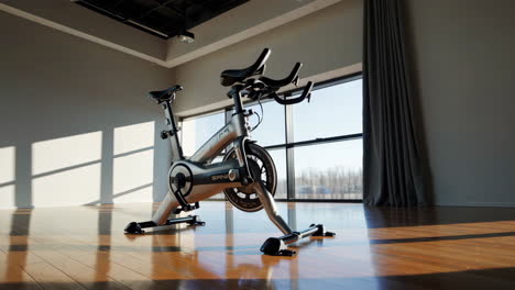 spin bike in a modern fitness studio