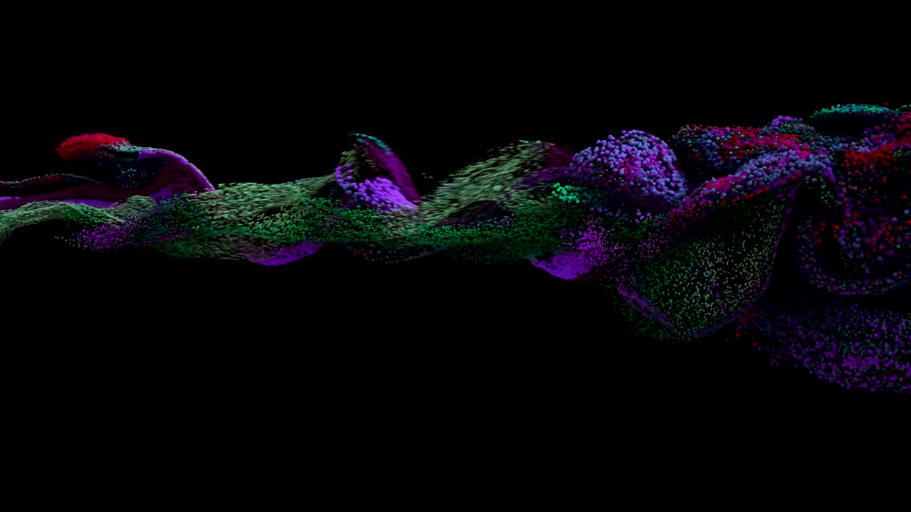 Fluid / paint simulation exploding forward.