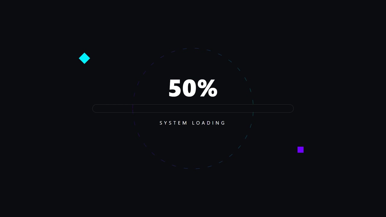 Digital Loading Progress Bar Animation with Percentage Counter