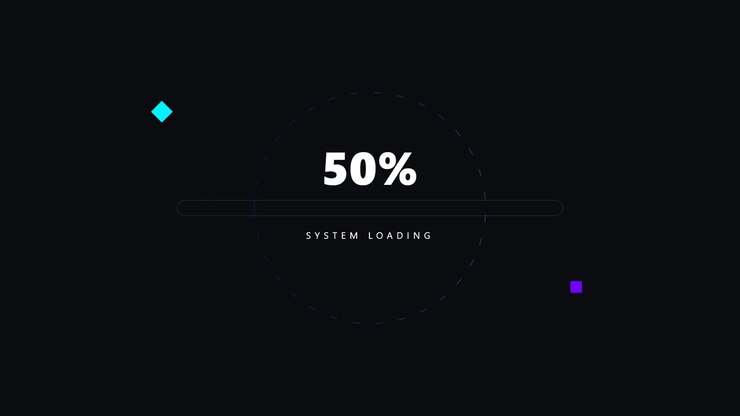 Digital Loading Progress Bar Animation with Percentage Counter