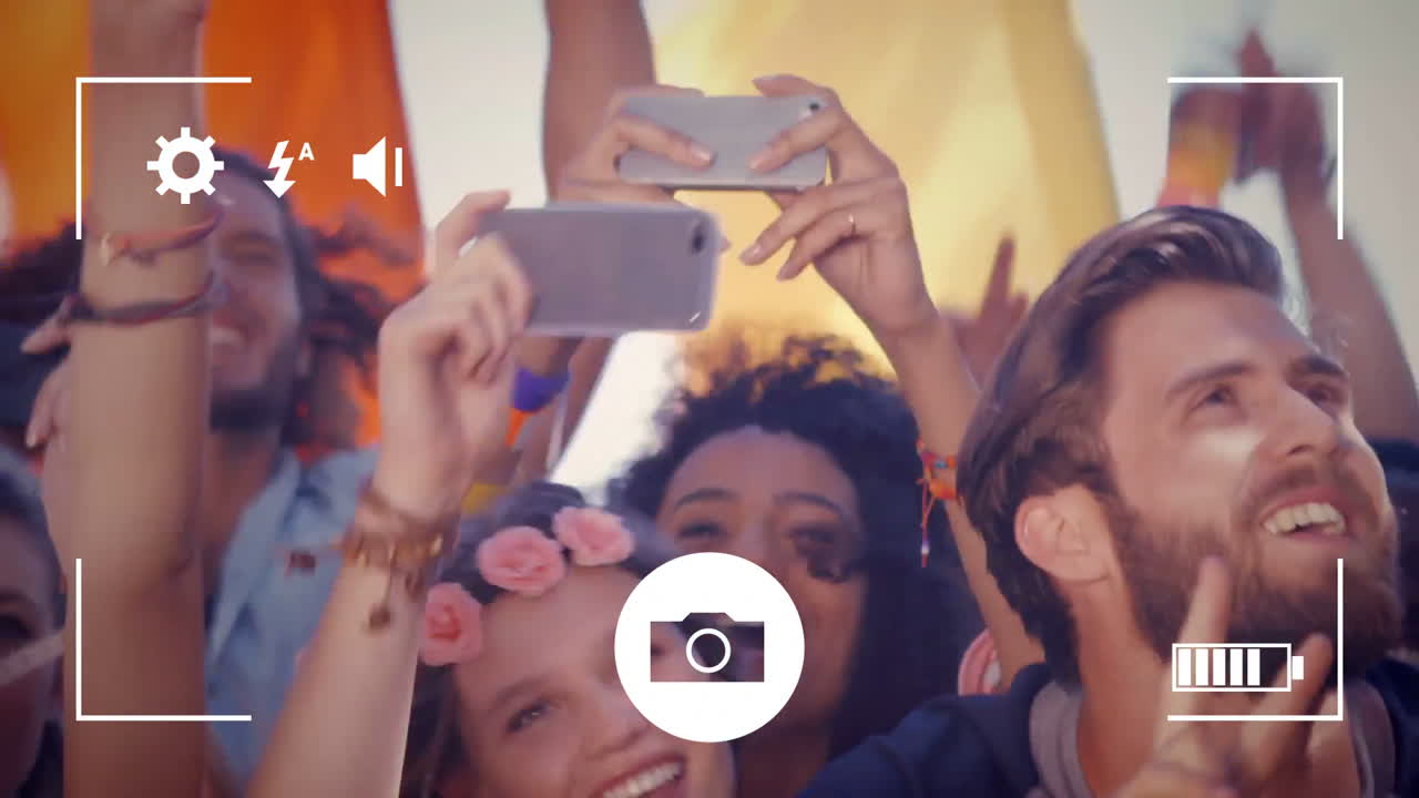 Taking photos of friends on a digital camera