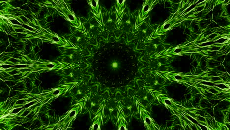 abstract glowing green mandala