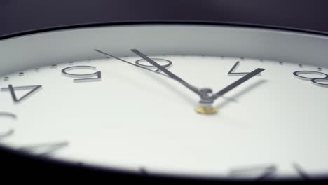 white wall clock, close-up, fast movement. the camera follows the second hand. time concept.