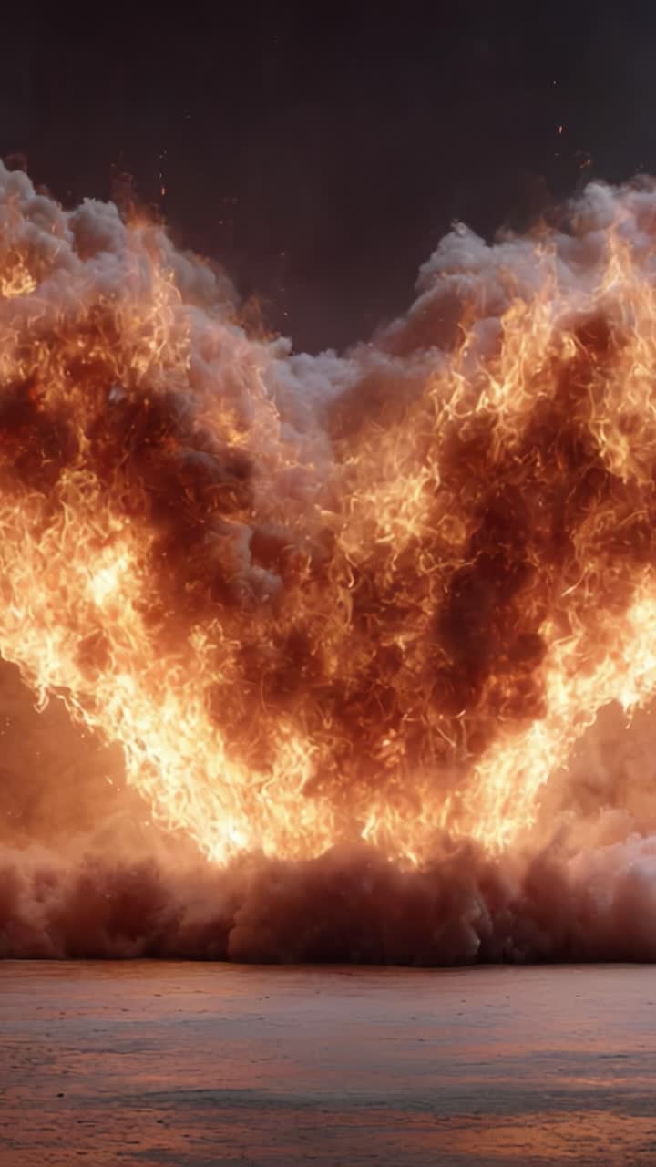 An Intense Display of Fiery Eruption: A Stunning Visualization of Ignition and Explosive Energy Captured in Two Dynamic Frames