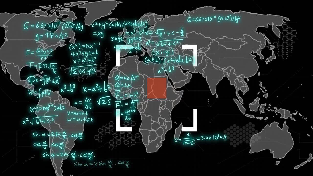 animación de ecuaciones matemáticas a través del escaneo de alcance y el mapa del mundo.