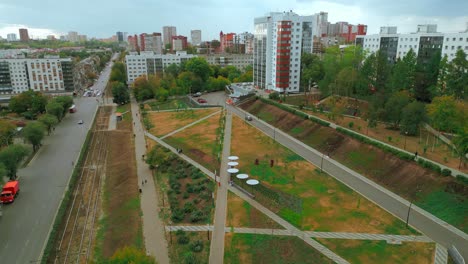 urban park aerial view