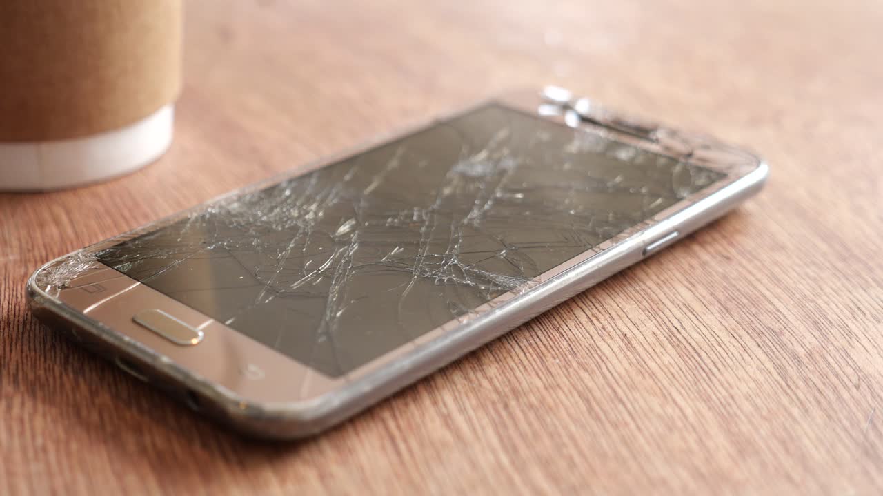 Smartphone with a cracked screen