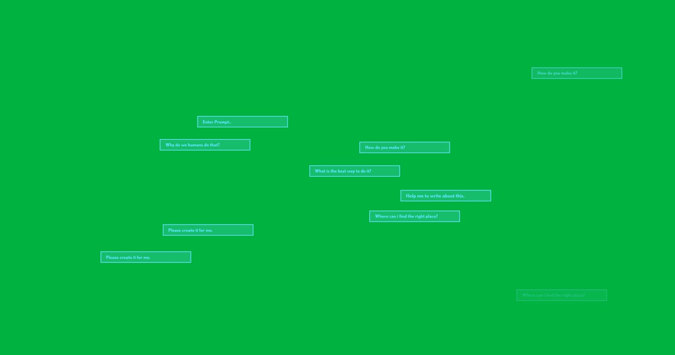 Animation of ai text on banners on transparent background