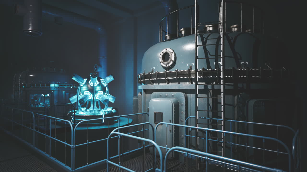 Exploring a high tech lab with glowing equipment