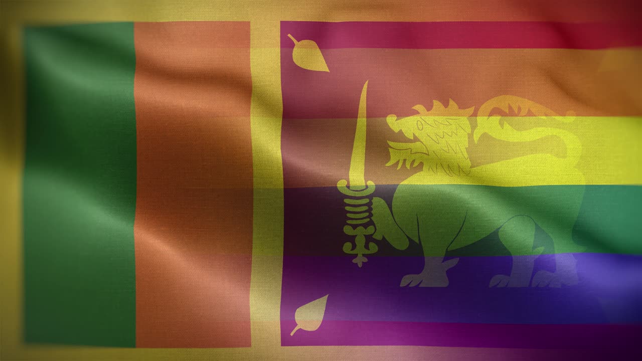 스리랑카 국기 루프 배경 4k