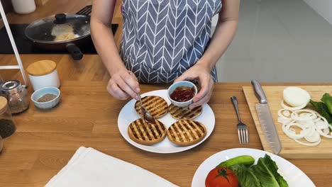 making a homemade burger