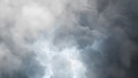 a thunder storm and lightning strike on dark clouds