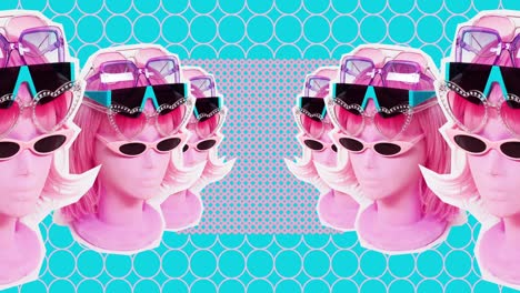 arte de diseño de animación. maniquí en accesorios de moda gafas de sol. concepto de moda