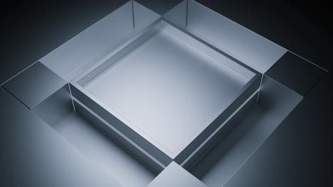 3d render of a silver geometric platform