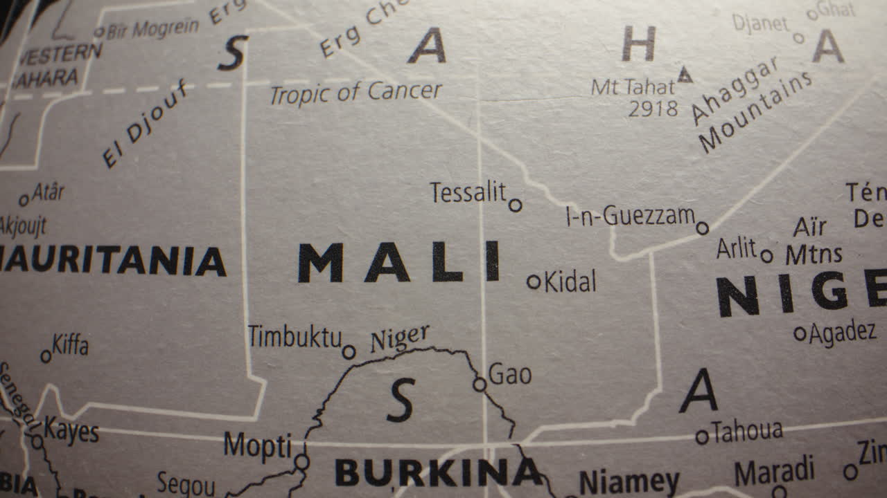 Close-up View of a Globe Highlighting Countries in West Africa