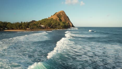 small swell in saint lucia, caribbean