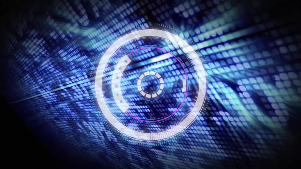 animación del escaneo del alcance sobre el procesamiento de datos financieros sobre un fondo negro