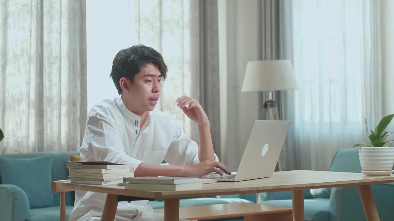 Stressed Student Working at Home