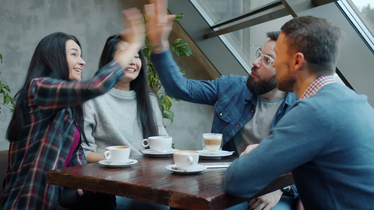 Friends Enjoying Coffee and Conversation