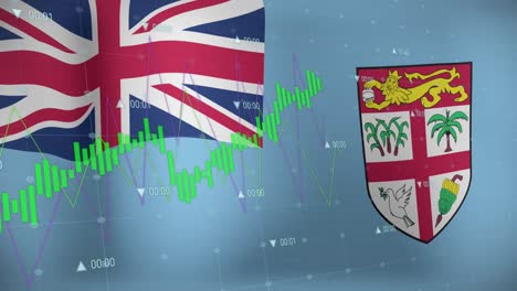 Animation-of-data-processing-over-flag-of-fiji