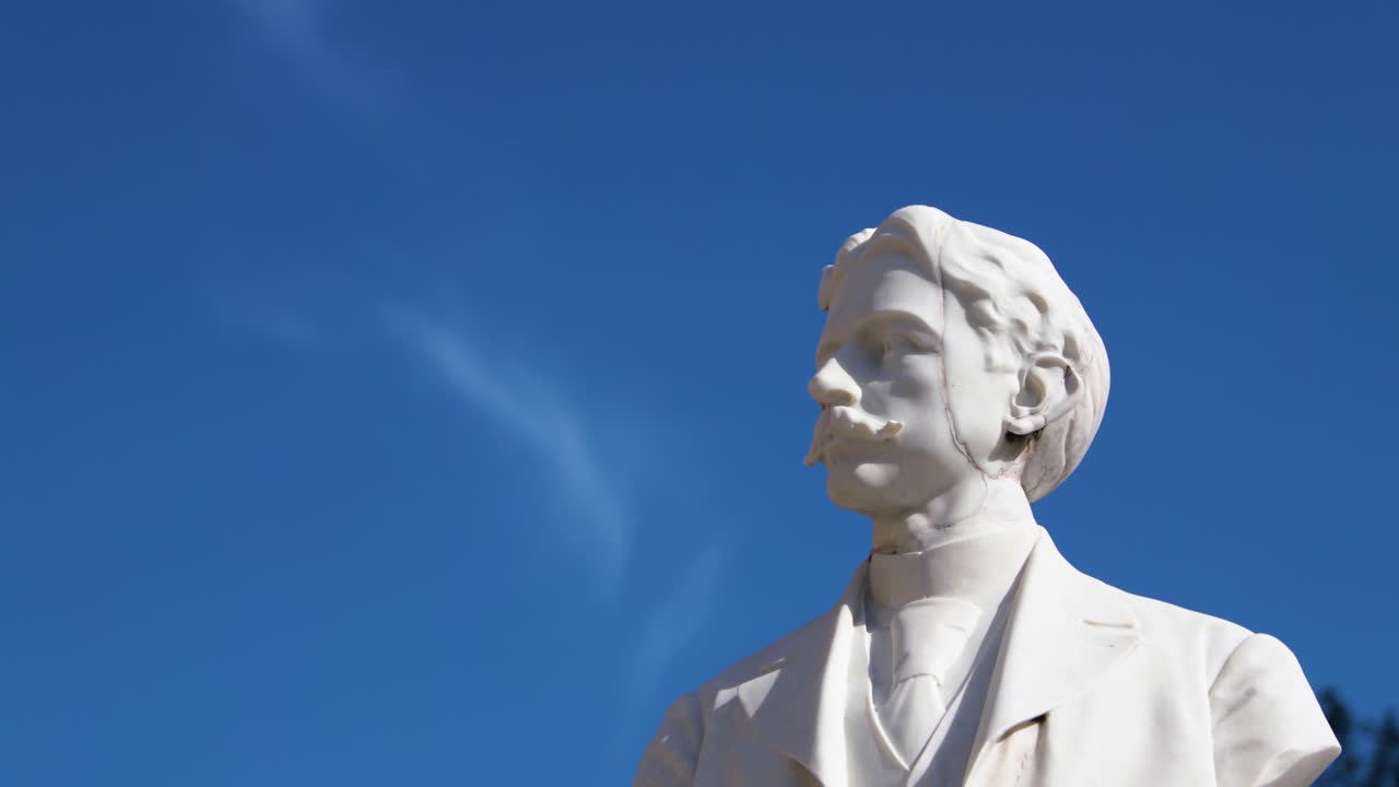Havana Cuba September 2019 Cinematic establishing shot of a statue of a young Jose Marti