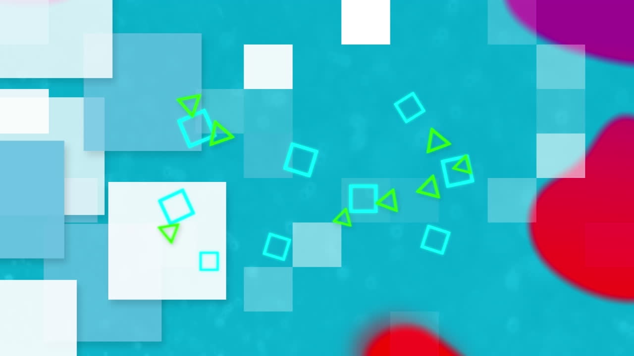 animación de gráficos en movimiento coloridos sobre fondo azul