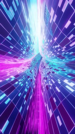 3d loop animation of futuristic infinity tunnel of many glass