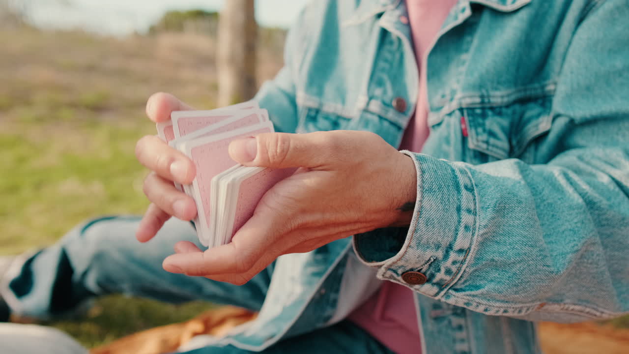 Friends Playing Cards at a Sunny Picnic