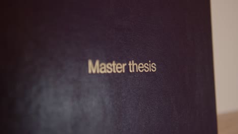 master thesis  book cover with golden letters